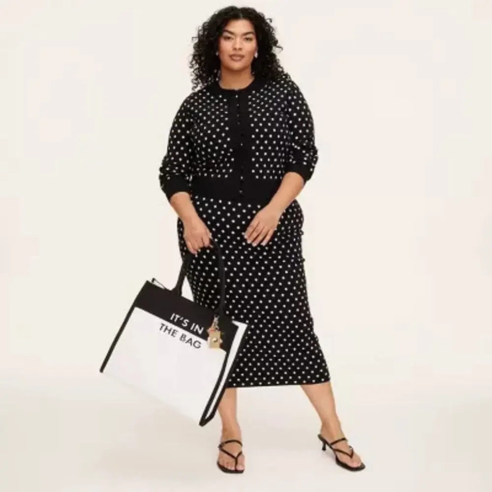 NWT Kate Spade‎ X Target Women's Large Polka Dot Tote Bag Black & White Chic